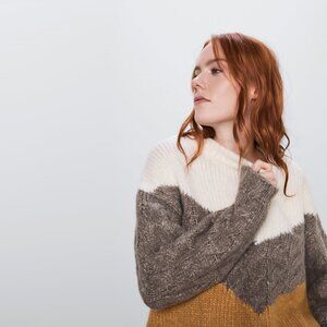 ZARA | Colour Block Knit Pullover Sweater | Sz. S